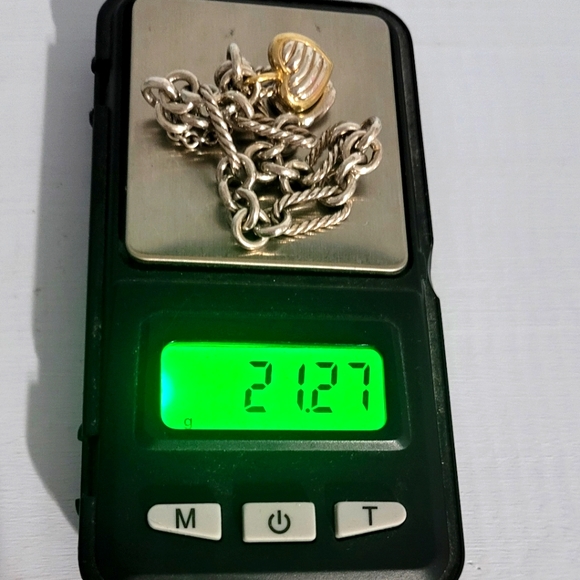 David Yurman Two-Tone Cable Heart Charm Bracelet - Picture 7 of 9